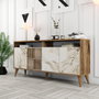 Hanah Home Milan 160 - Nogal y mármol blanco